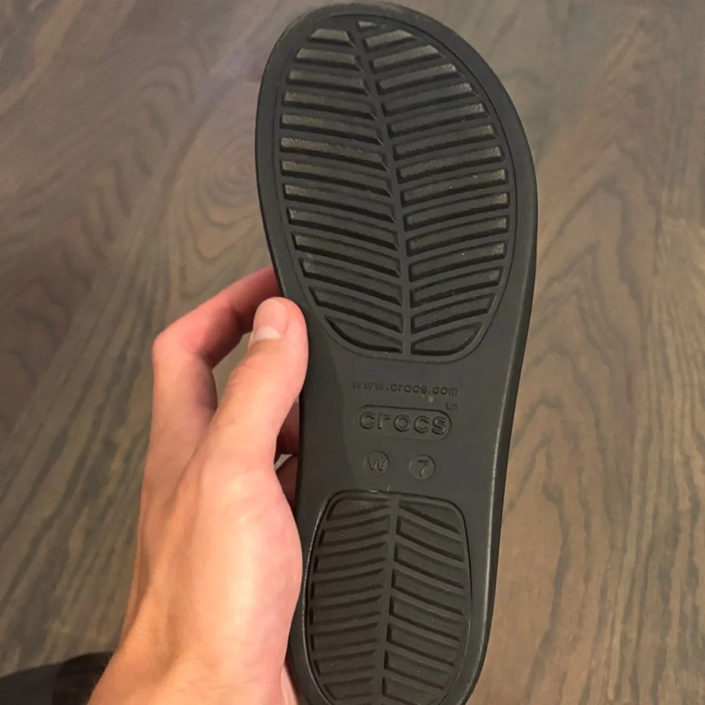 CROCS Brooklyn Slide Wedge Black Size 7 - LIKE NEW - Picture 2 of 9
